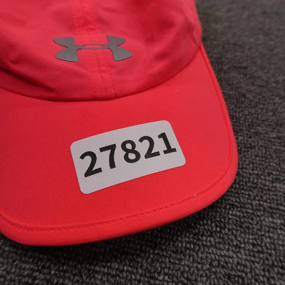 Under Armour Hat Cap Strap Back Womens One Size Pink Reflective Logo Athletic